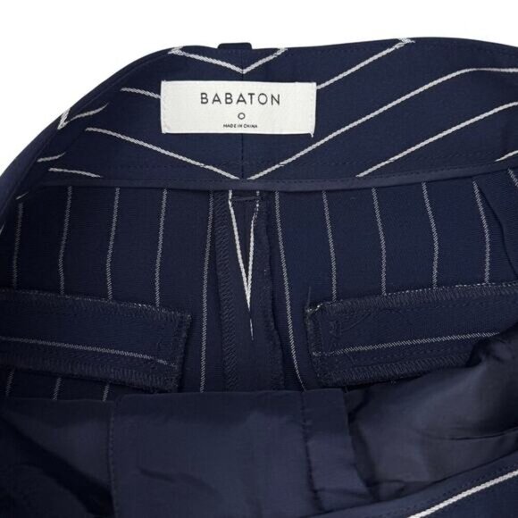 BABATON Aritzia Modesto Pinstripe Tapered Straight Leg Trouser Pant Sz 0 Blue - Picture 6 of 8